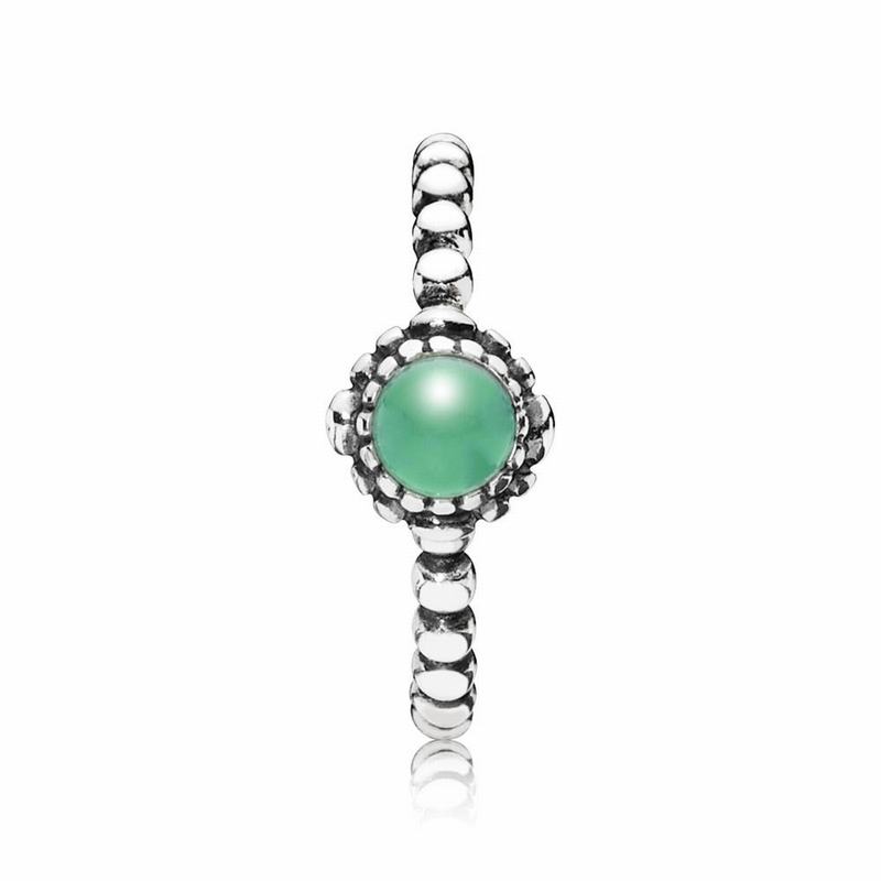 Pandora Birthday Blooms Ring May - Sterling Silver/Turquoise/Chrysoprase - Canada | FC6833IA